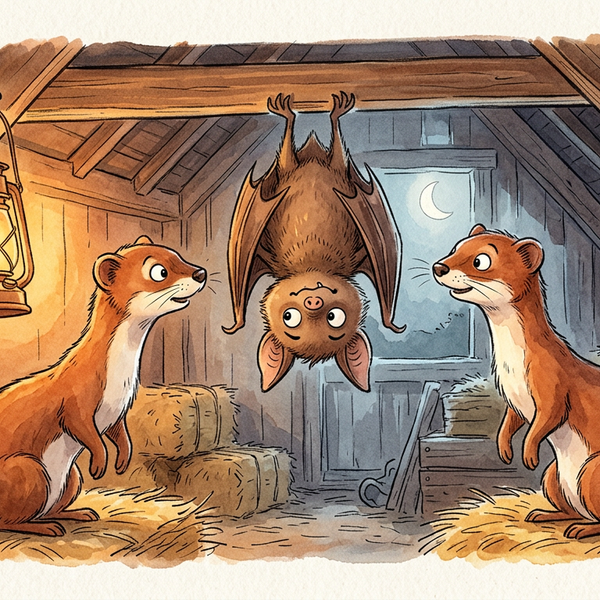 The Bat and the Weasels — children's audio story for ages 3-5