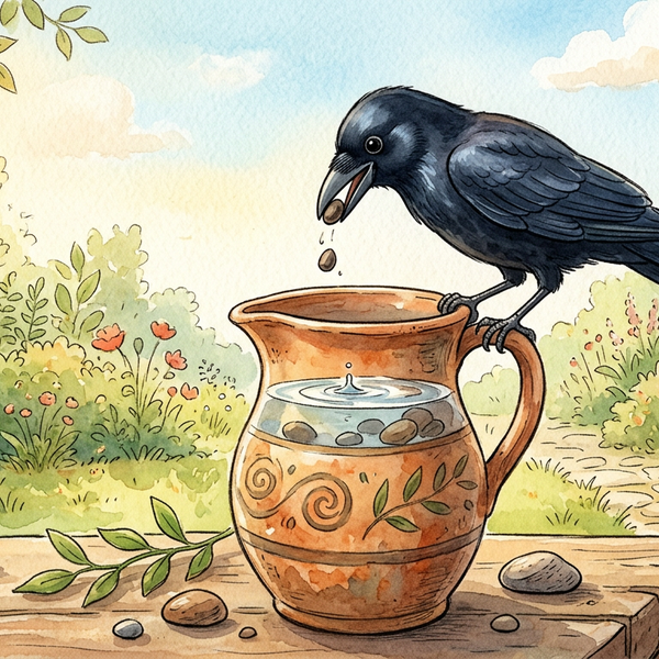 The Crow and the Pitcher — children's audio story for ages 3-5