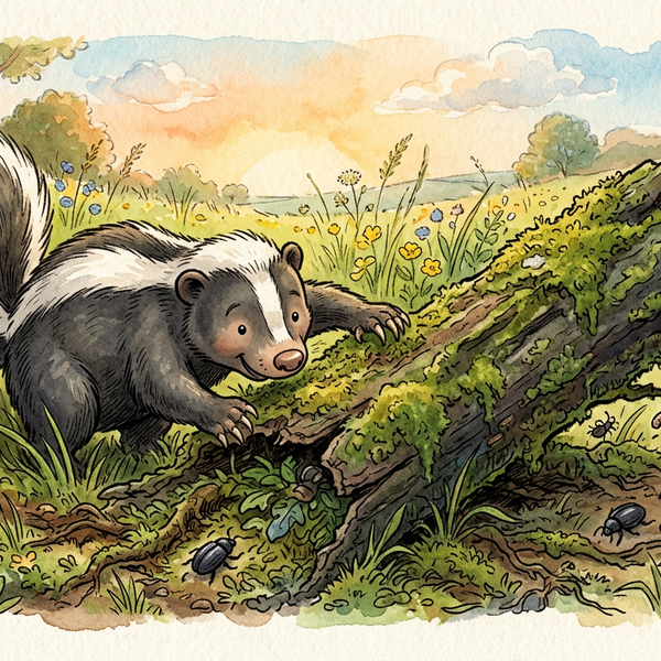 Jimmy Skunk Looks for Beetles