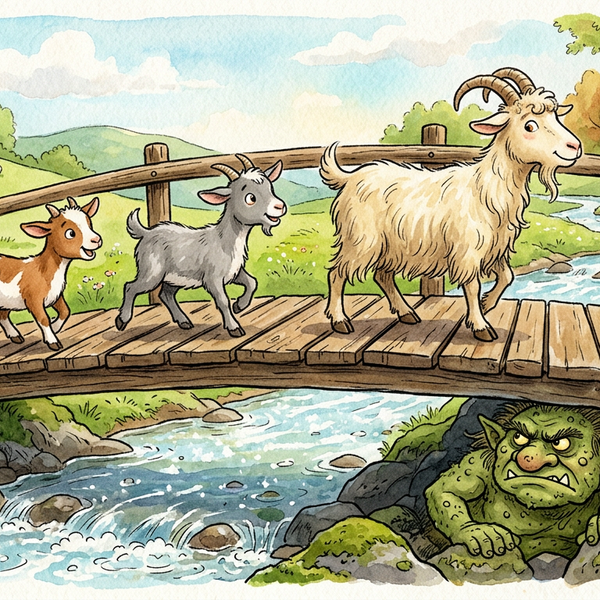 The Three Billy Goats Gruff — children's audio story for ages 3-5