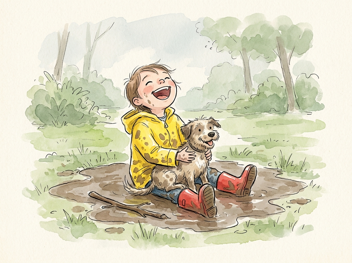 Charlie and Finn in the Rain — children's audio story for ages 3-5