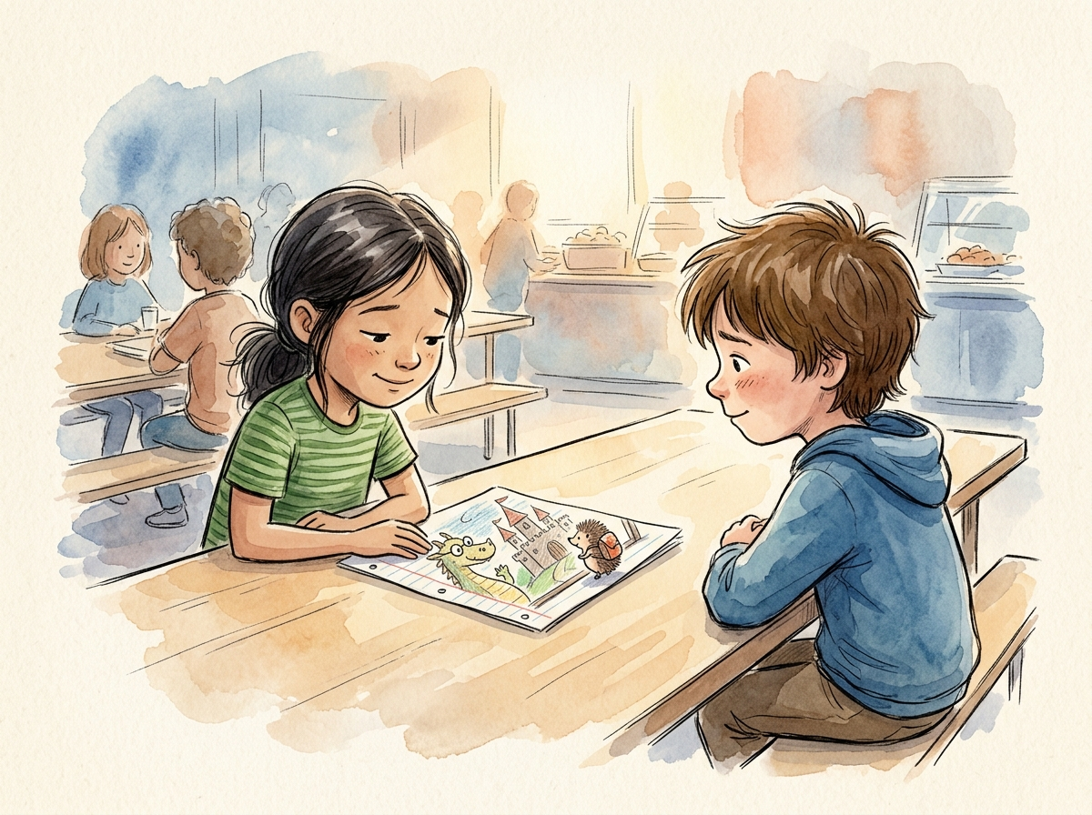 First Day, New School — children's audio story for ages 6-8
