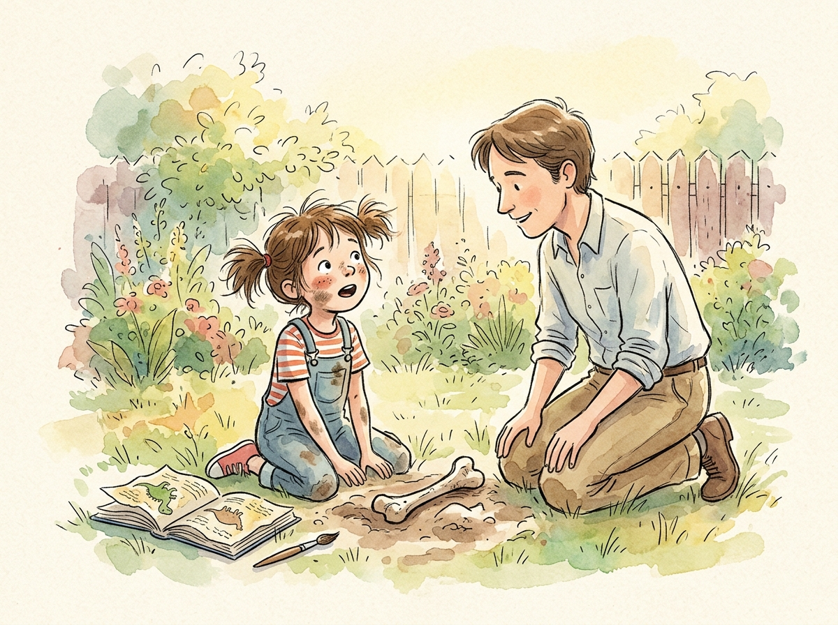 The Dinosaur in the Backyard — children's audio story for ages 6-8