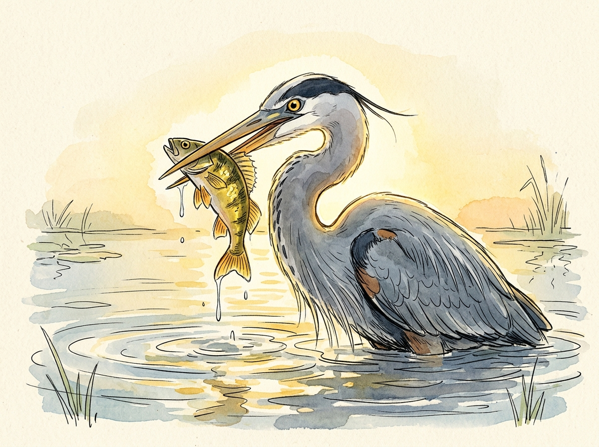 The Heron's Patience — children's audio story for ages 6-8