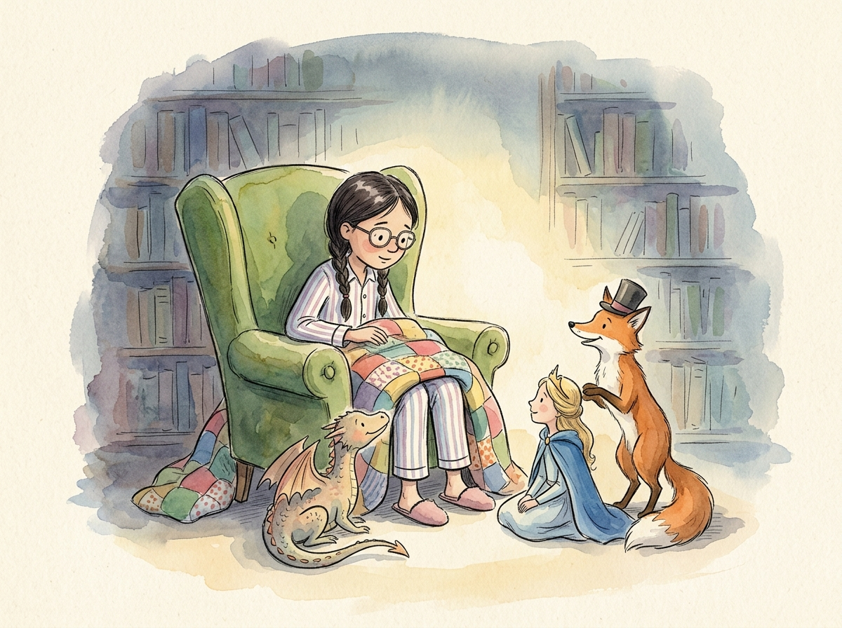 The Night Library — children's audio story for ages 6-8