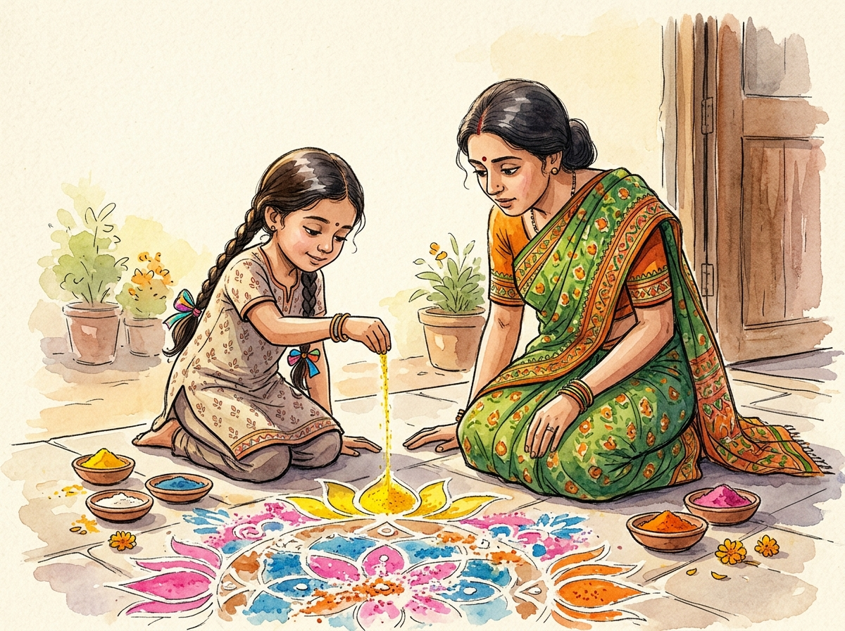 The Rangoli That Took All Day — children's audio story for ages 6-8