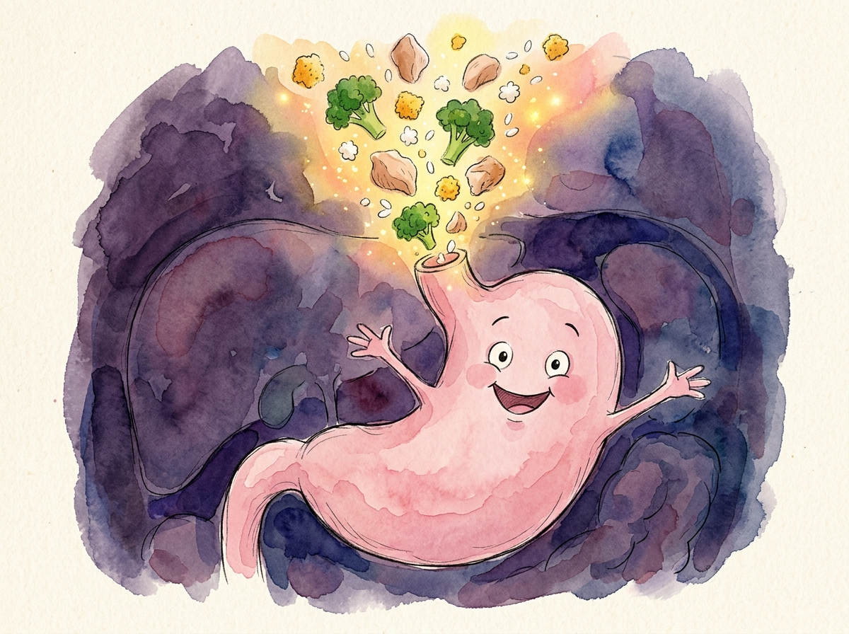 The Stomach's Busy Day — children's audio story for ages 6-8