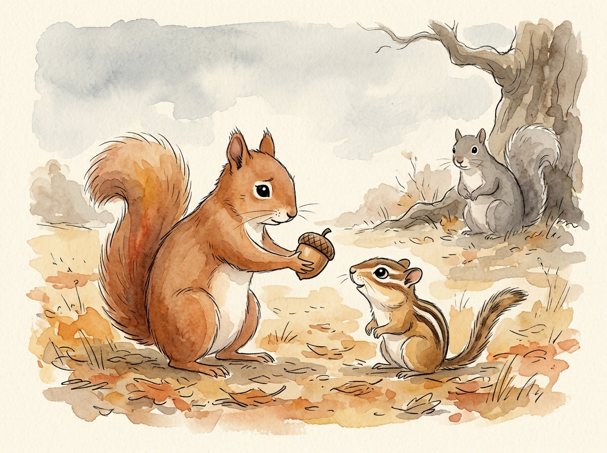 The Very Competitive Squirrel — children's audio story for ages 6-8