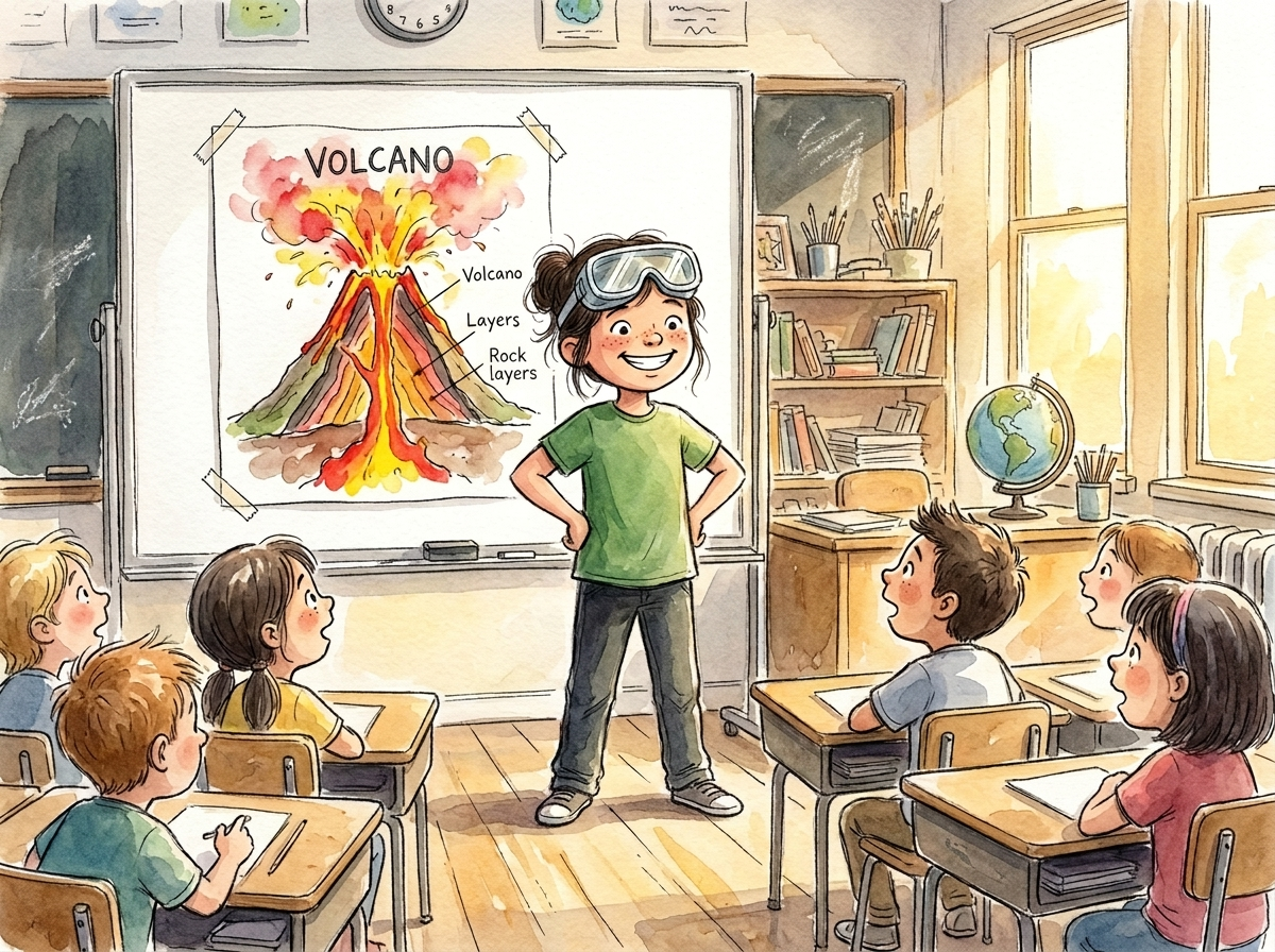 What's Inside a Volcano? — children's audio story for ages 6-8
